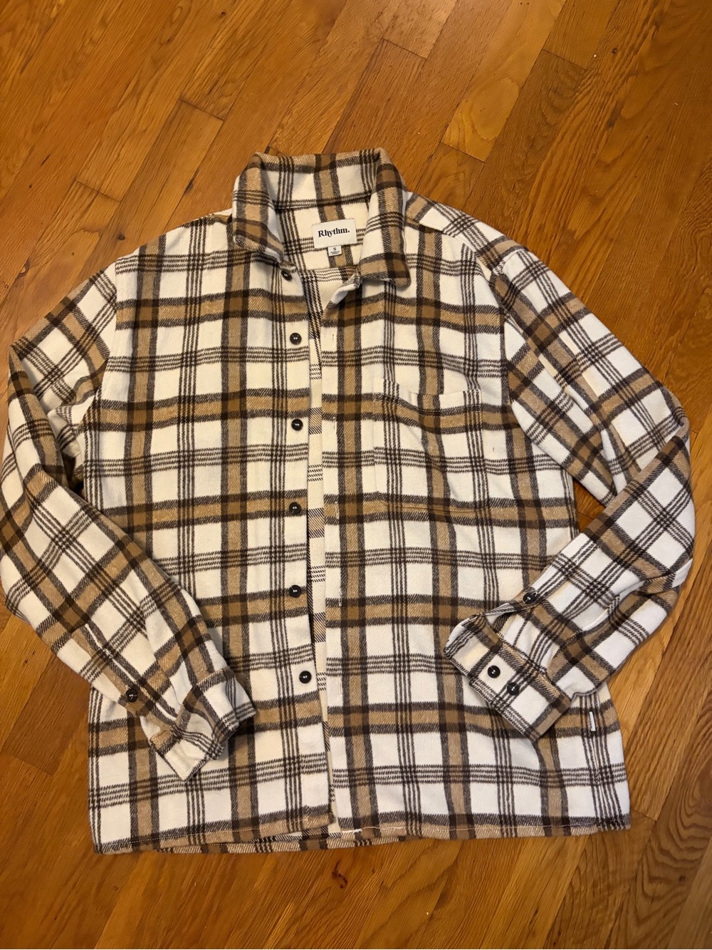 Rhythm brown and cream checkered jacket